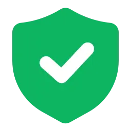 A green shield with a checkmark