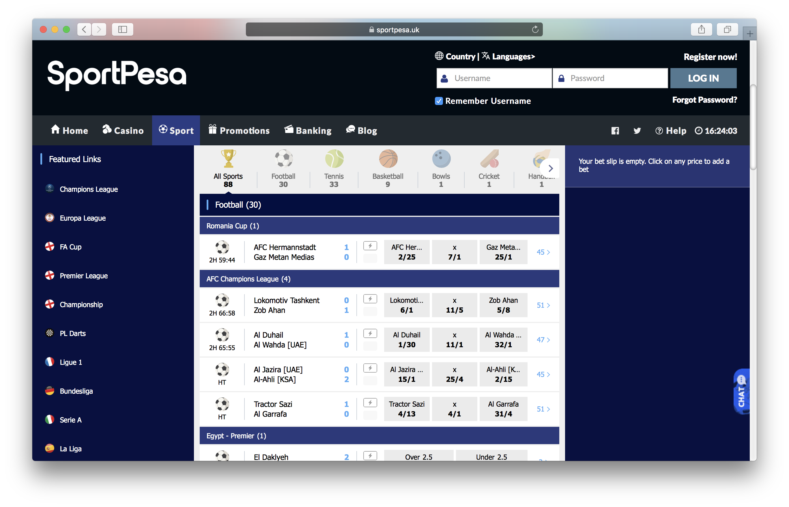 Visit the SportPesa website
